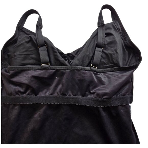 NWT Lands End Black Women's 16DD V-Neck Wrap Underwire Tankini Swimsuit Top - Picture 14 of 15